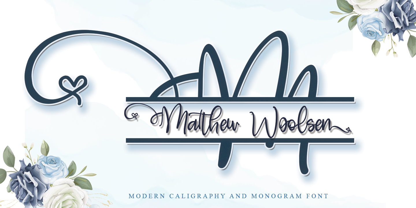 Beispiel einer Matthew Woolsen Monogram-Schriftart